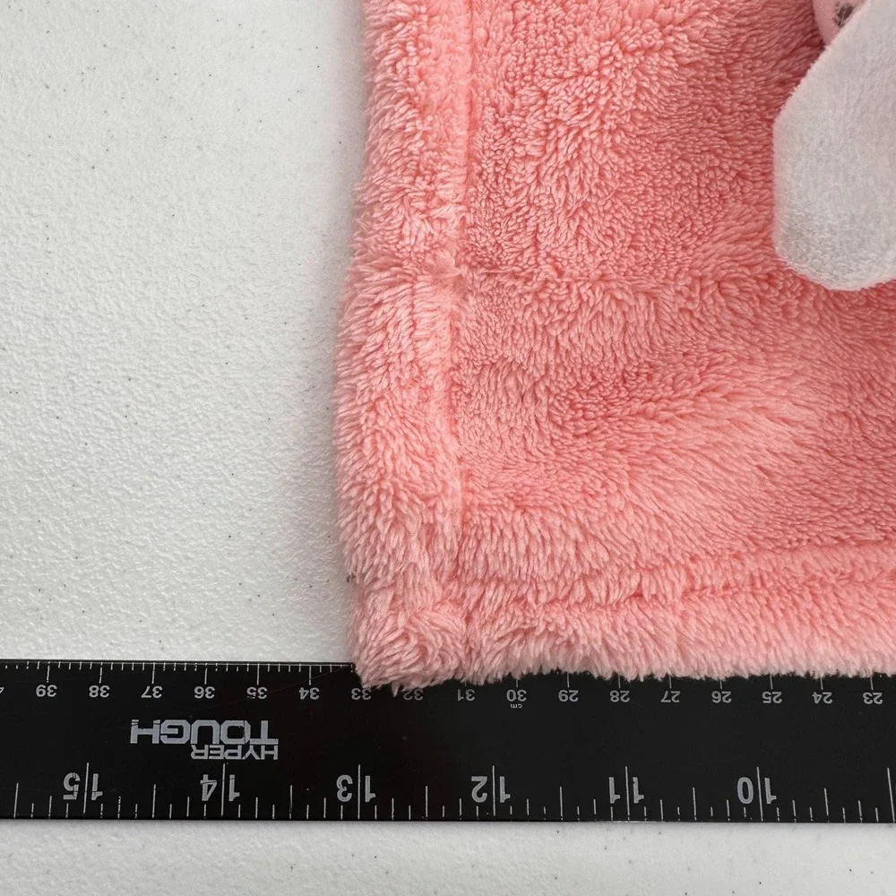 Baby Gear Pink White Bunny Plush Security Blanket 13x13 Lovey Soothing Easter‎